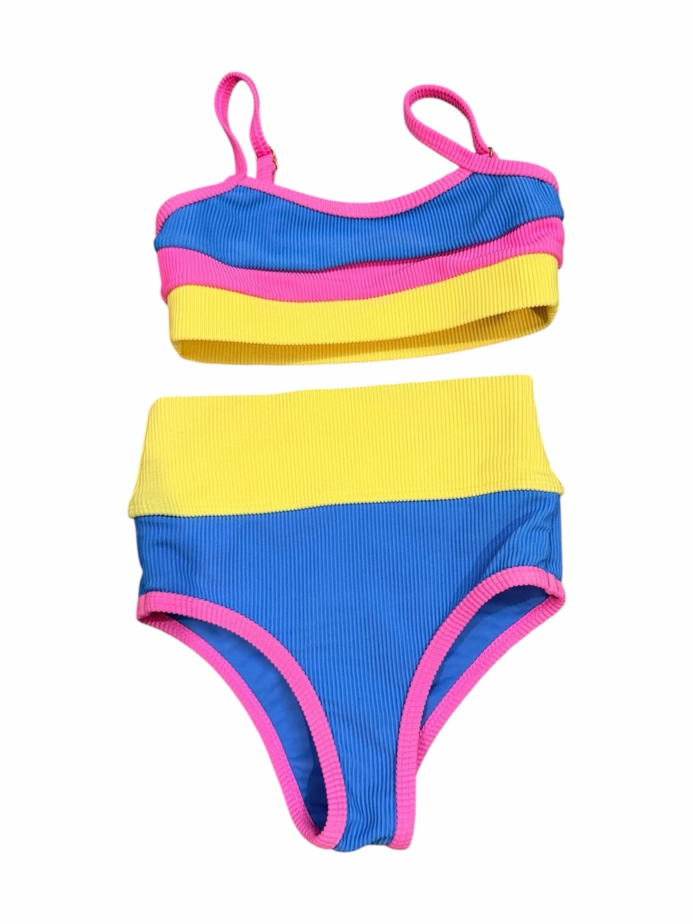 Beach Riot Girls' Colorblock Bikini - Blue, Yellow & Pink